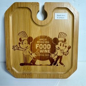 NWT. Disney Mini Wood Tray - 2023 Epcot Food And Wine Festival.